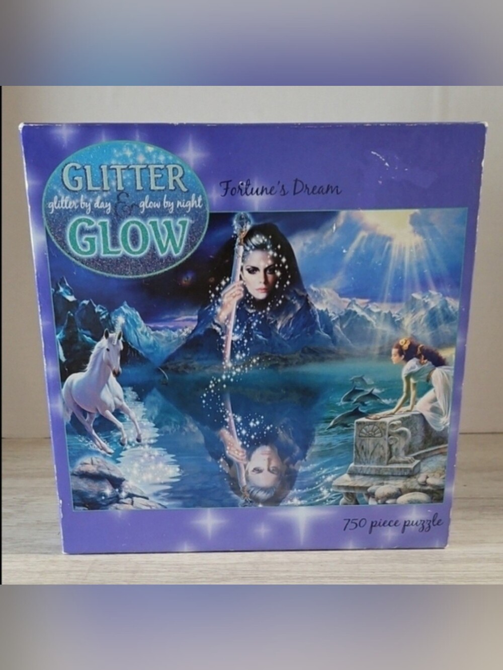 Glitter Glow Fortunes Dream Magical Unicorn Fantasy 750 Piece Puzzle Whimsical